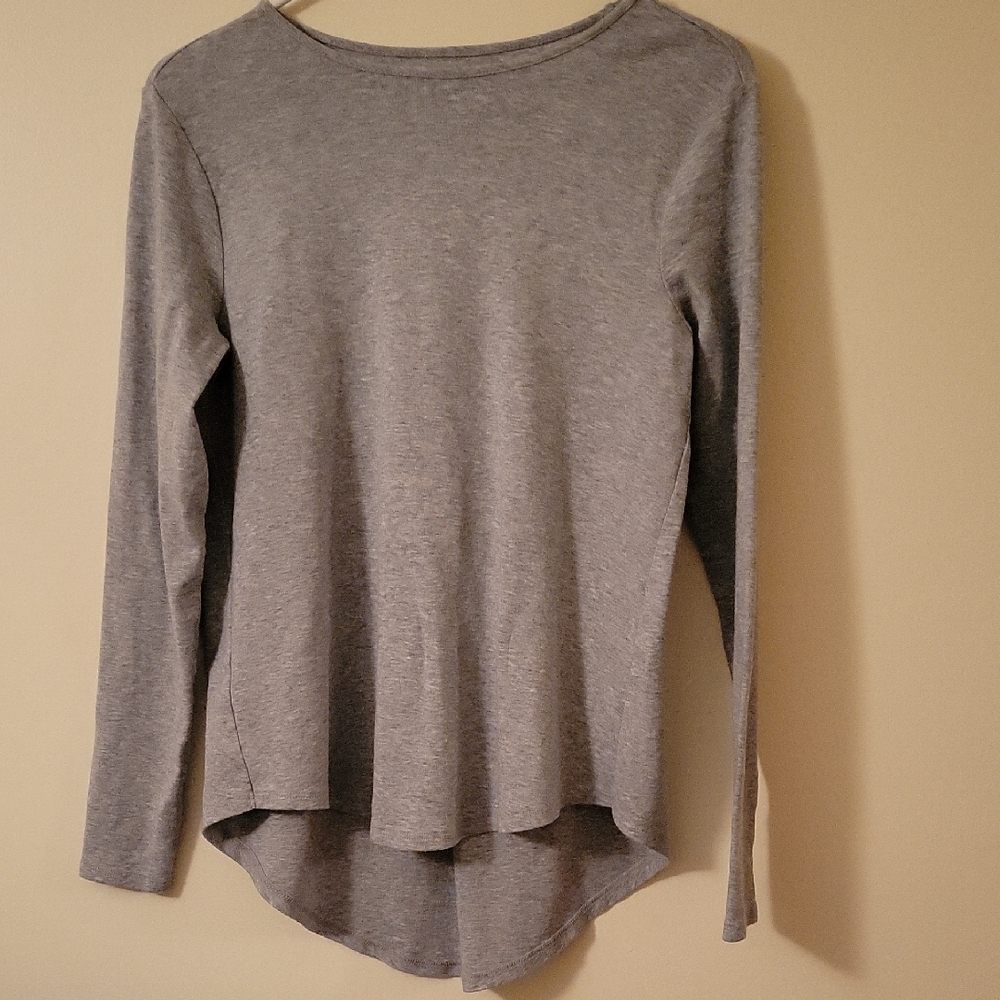 Joan Vass Heather Gray Long Sleeve Top